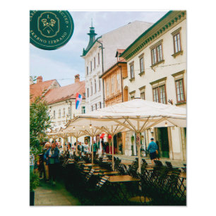 stadsgezicht van Ljubljana Foto Afdruk