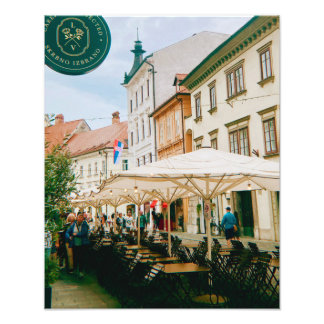 stadsgezicht van Ljubljana Foto Afdruk