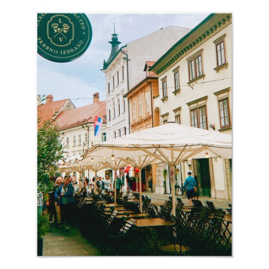 stadsgezicht van Ljubljana Foto Afdruk (Voorkant)