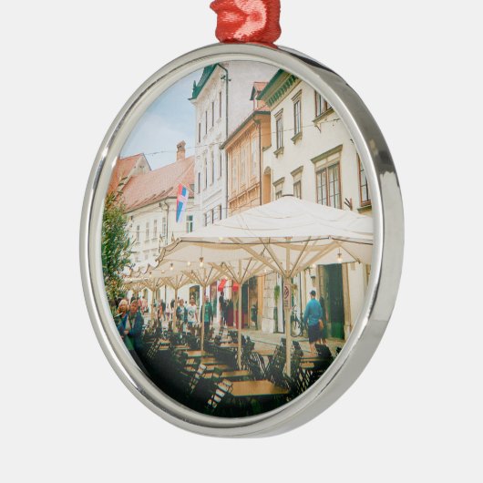 stadsgezicht van Ljubljana Metalen Ornament (Links)