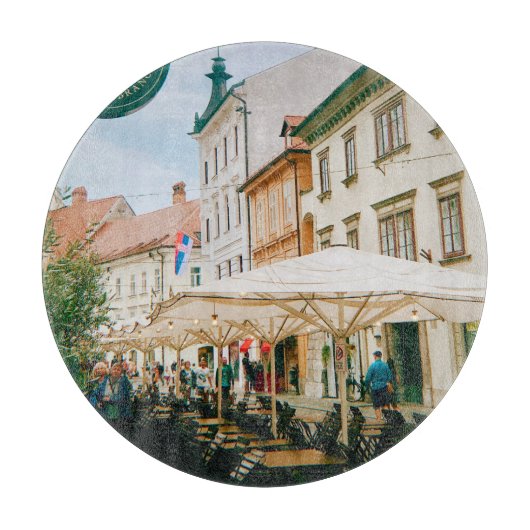 stadsgezicht van Ljubljana Snijplank (Voorkant)