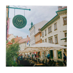 stadsgezicht van Ljubljana Tegeltje