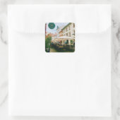 stadsgezicht van Ljubljana Vierkante Sticker (Tas)