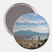 stadsgezicht van Napels Magneet (Voorkant / Achterkant)