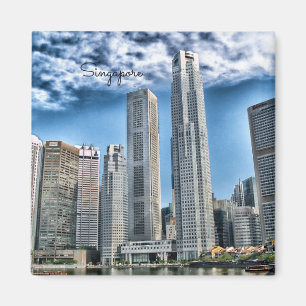 Stadsgezicht van Singapore Magneet