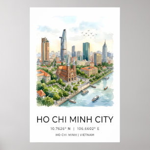 Stadsgezicht Vietnam Afdruk, Ho Chi Minh, Notre Poster