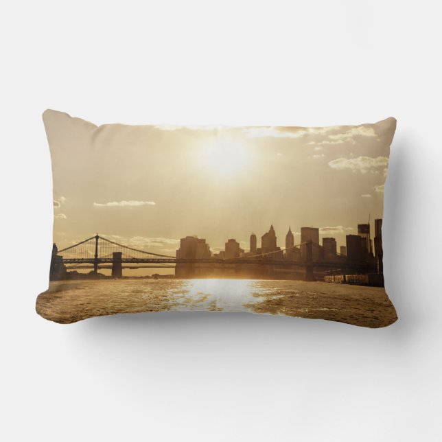 Stadsgezicht Zonsondergang over de New Yorkse skyl Kussen (Voorkant)