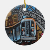 Stadsgraffiti-metro Keramisch Ornament (Voorkant)