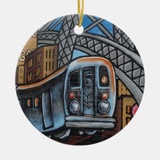 Stadsgraffiti-metro Keramisch Ornament (Voorkant)