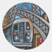Stadsgraffiti-metro Ronde Sticker (Voorkant)