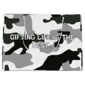 Stadsgrijze camouflage nr. 15 groot cadeauzakje (Voorkant)