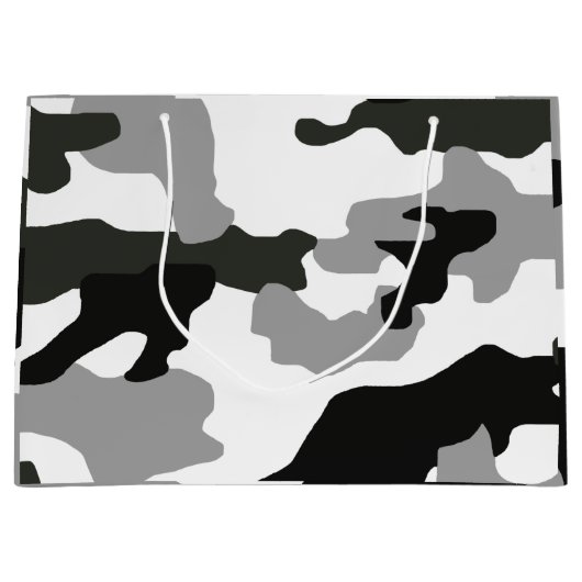 Stadsgrijze camouflage nr. 15 groot cadeauzakje (Voorkant)