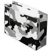 Stadsgrijze camouflage nr. 15 groot cadeauzakje (Voorkant Gekanteld)