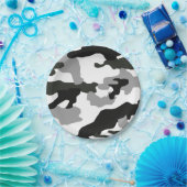 Stadsgrijze camouflage nr. 15 papieren bordje (Feest)