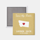 Stadshuwelijk Montana Home State Save the Date-kaa Magneet (Voorkant / Achterkant)