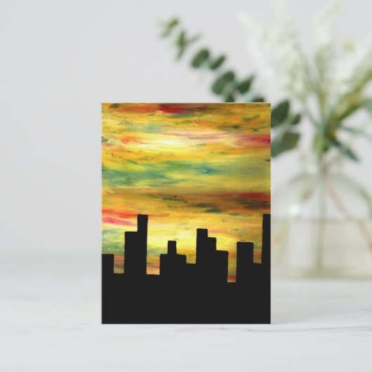 stadsilhouet briefkaart (Staand voorkant)