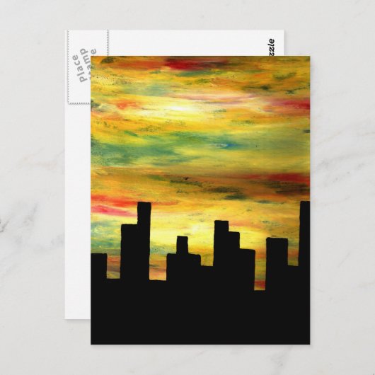 stadsilhouet briefkaart (Voorkant / Achterkant)