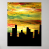 stadsilhouet poster (Voorkant)