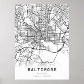 Stadskaart Baltimore Poster (Voorkant)