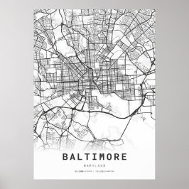 Stadskaart Baltimore Poster