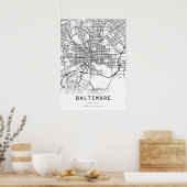 Stadskaart Baltimore Poster (Keuken)