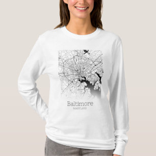 Stadskaart Baltimore T-shirt