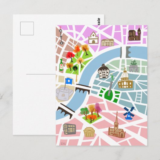 Stadskaart Briefkaart (Voorkant / Achterkant)