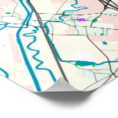 Stadskaart Brussel, België Poster (Hoek)