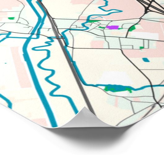 Stadskaart Brussel, België Poster (Hoek)