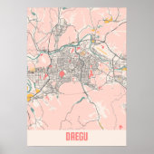 Stadskaart Daegu - Zuid-Koreaans Chalk Poster (Voorkant)