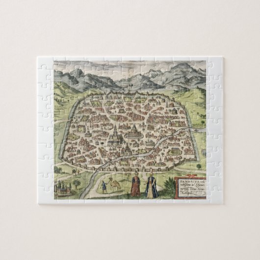 Stadskaart Damascus, Syrië, 1620 (graving) Legpuzzel (Horizontaal)