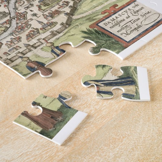 Stadskaart Damascus, Syrië, 1620 (graving) Legpuzzel (Zijkant)