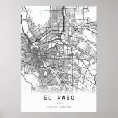 Stadskaart El Paso Poster (Voorkant)