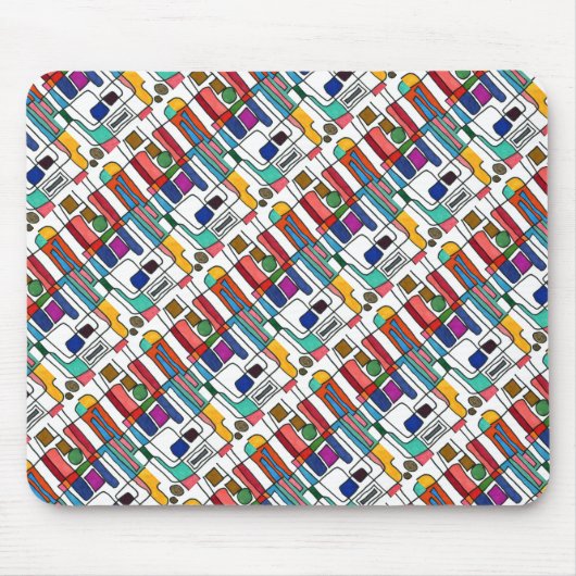 "Stadskaart" Getuigd Abstract Design Mousepad Muismat (Voorkant)