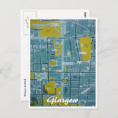 Stadskaart glasgow briefkaart (Voorkant / Achterkant)