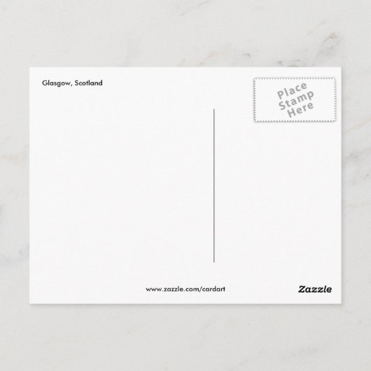 Stadskaart glasgow briefkaart (Achterkant)