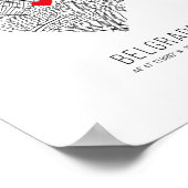 Stadskaart Heart Belgrado (Servië) Poster (Hoek)