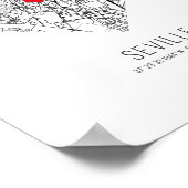 Stadskaart Heart Sevilla (Spanje) Poster (Hoek)