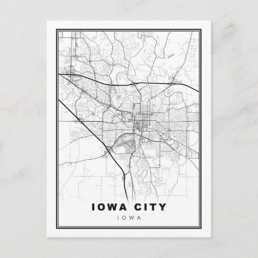 Stadskaart Iowa Feestdagenkaart (Voorkant)
