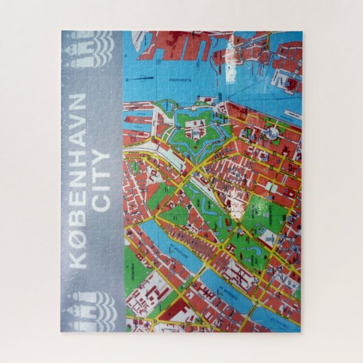 stadskaart kopenhagen legpuzzel (Verticaal)
