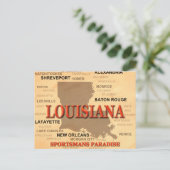 Stadskaart Louisiana en Towns State Pride Briefkaart (Staand voorkant)