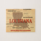 Stadskaart Louisiana en Towns State Pride Legpuzzel (Horizontaal)