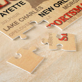 Stadskaart Louisiana en Towns State Pride Legpuzzel (Zijkant)