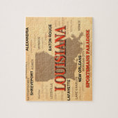 Stadskaart Louisiana en Towns State Pride Legpuzzel (Verticaal)