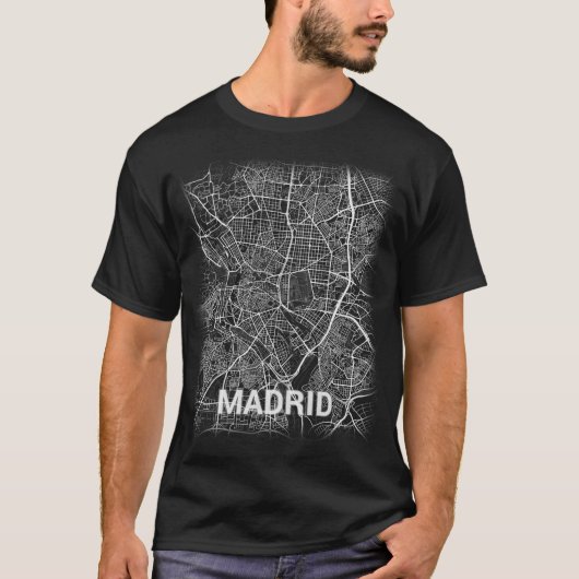 Stadskaart Madrid (LARGE PRINT) T-shirt (Voorkant)