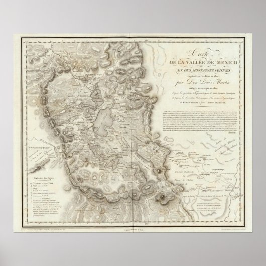 Stadskaart Mexico Poster (Voorkant)