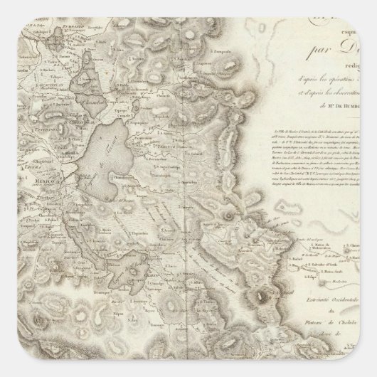 Stadskaart Mexico Vierkante Sticker (Voorkant)