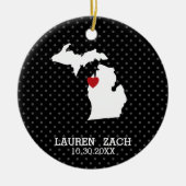 Stadskaart Michigan Home State - Aangepast huwelij Keramisch Ornament (Voorkant)