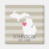 Stadskaart Michigan Home State - Aangepast huwelij Magneet (Voorkant)