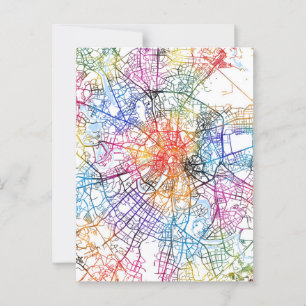 Stadskaart Moskou Briefkaart